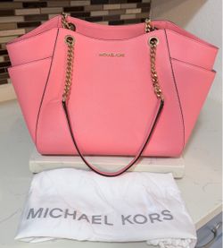 Michael Kors Jet Set Travel Large Chain Shoulder Tote Leather