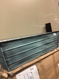 Teal Metal Wall Planter Box
