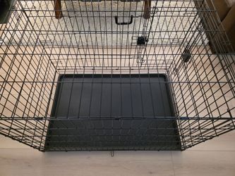 Large Black Wire Dog Crate with Tray