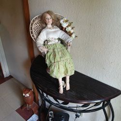 Glass Doll With Chair 