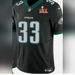 New! Men's  Eagles #33 Cooper DeJean Black Super Bowl LIX Stitched Jersey XL