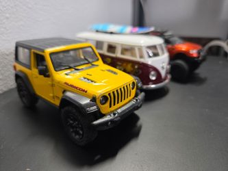 Diecast Model Car Lot (3) - 1962 VW Surf Bus, Ford Ranger, Jeep Rubicon
