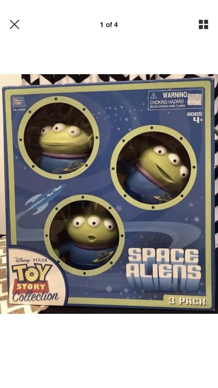 RARE Disney PIXAR Toy Story Collection Space Alien 3 Pack Action Figure NEW