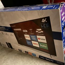 TCL 50" TV 4K HDR ROKU TV-  DIY NEEDS NEW BACKLIGHT Model 50S423
