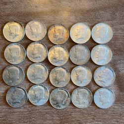 20  1964 Kennedy Half Dollars         90% Silver