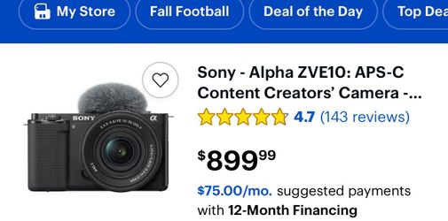 Sony Alpha ZVE10 Mirrorless Camera