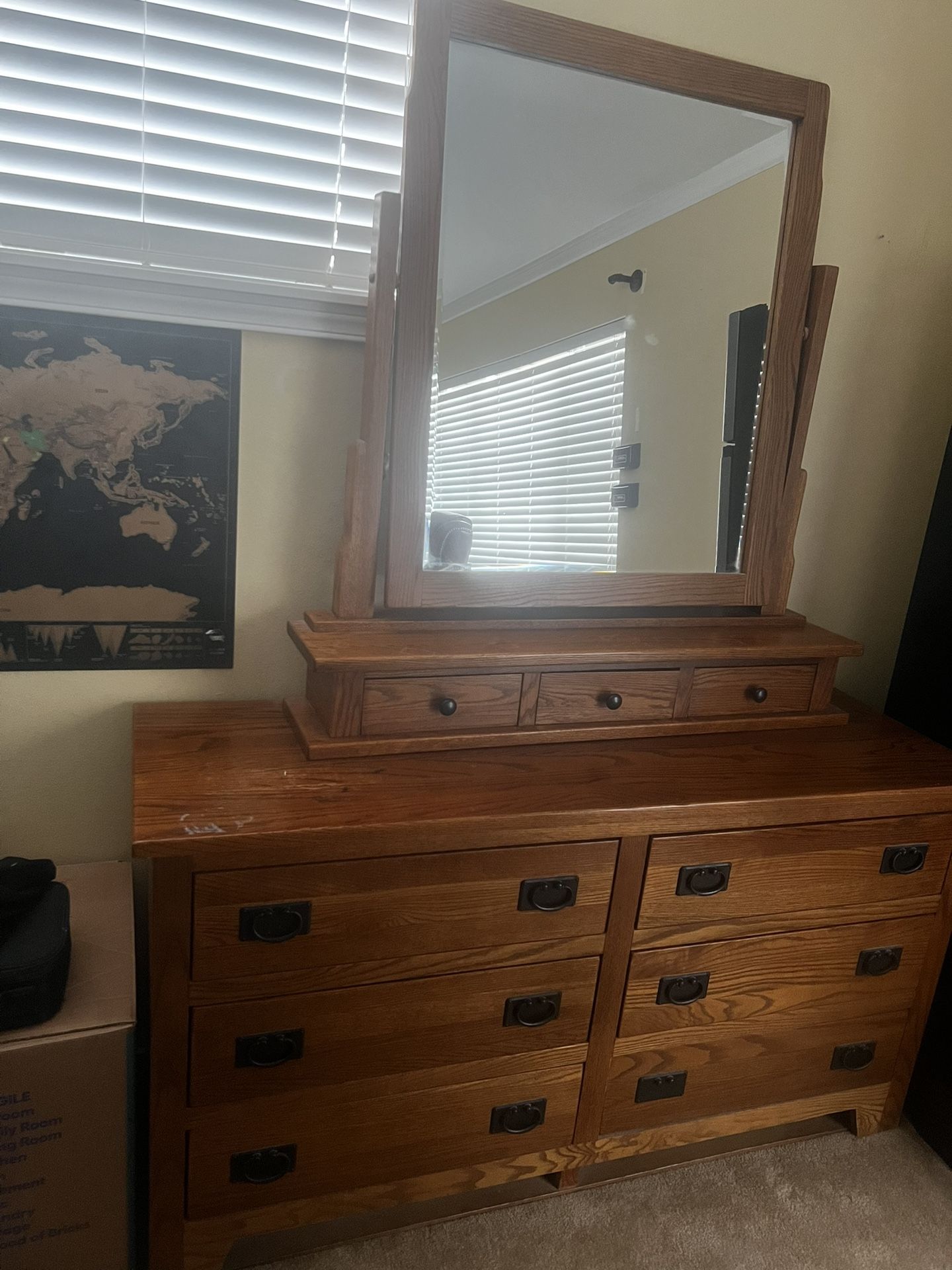 Dresser and mirror