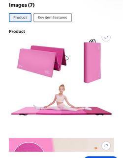 Kangaroo Hoppers Gymnastics Tumbling Mat for Kids, Foldable Tumble Mat for Gymnastics for Home with Velcro, 4 FT x 8 FT x 1.5", PVC Leather, Gradient