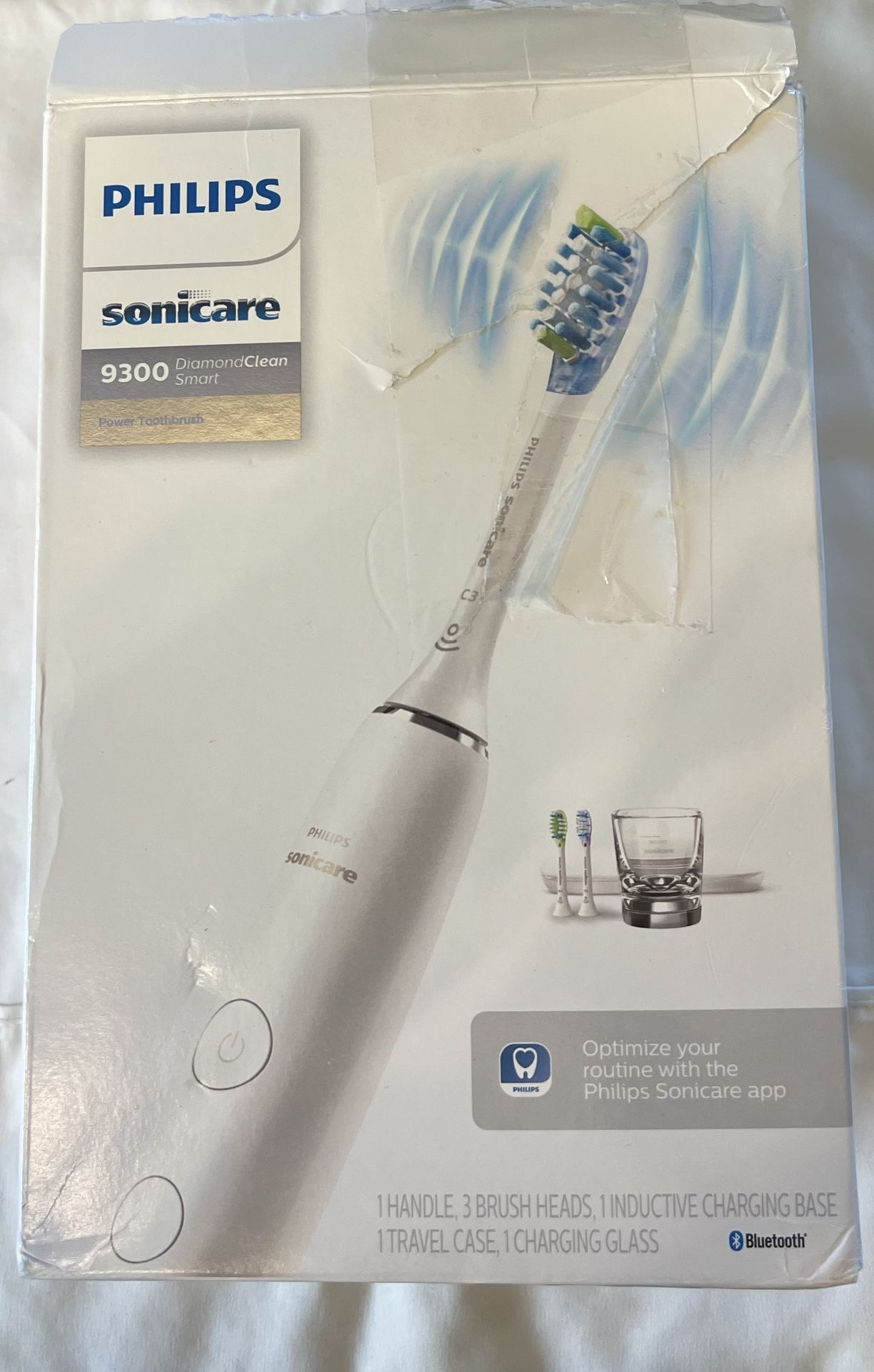 Philips Sonicare DiamondClean Smart 9300 Rechargeable Electric Power Toothbrush, White, HX9903/01