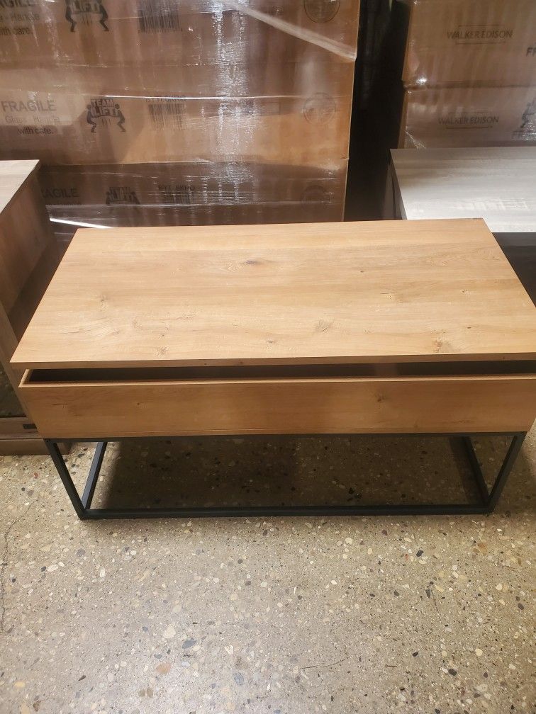 Modern 40 Wood and Metal Lift Top Coffee Table(New In A Box)