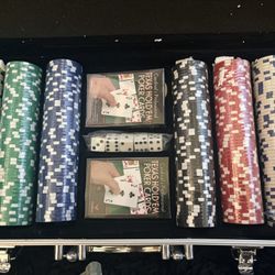 POKER SET 2004 WEIGHTED CHIPS CARDINALS
