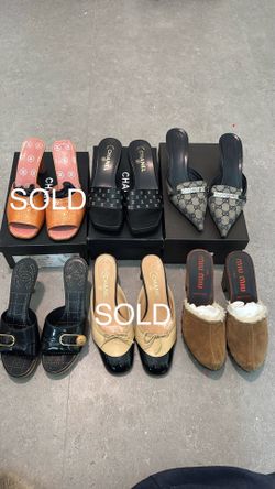 Women shoes-4 Pair Designer Heel Bundle Chanel Gucci Miu Miu