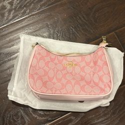 Pink Coach Teri Signature Shoulder Bag