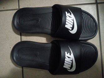 Brand new all black and white Nike slides for men