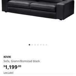 Black Leather Sofa 