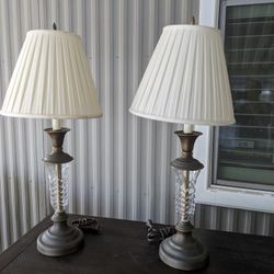 Pair Of Table Lamps With Shades 