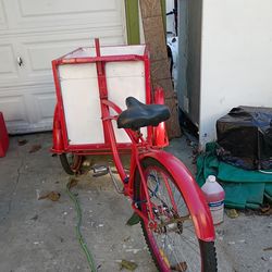 Raspado wood bicycle cart