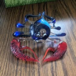 Hand Blown Glass Crab Figure 