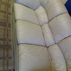 Cream Color Leather Couch
