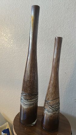2 base brown glass