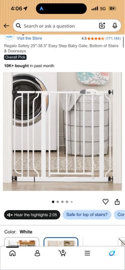 Regalo Easy Step Baby Gate White