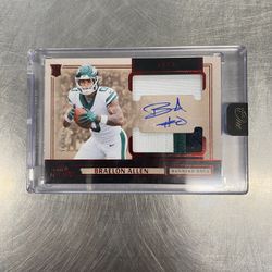 2024 Panini One Braelon Allen RPA Rookie Patch Auto 69/75 Red On Card Dual #43