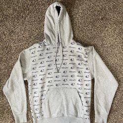 Mens Champion Gray/Blue Hoodie