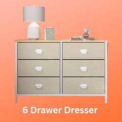 6-Drawer Dresser with Fabric Drawers