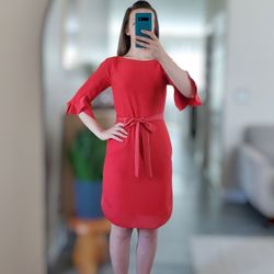 Banana Republic Flounce Sleeve Tie-Waist Dress, Size 2