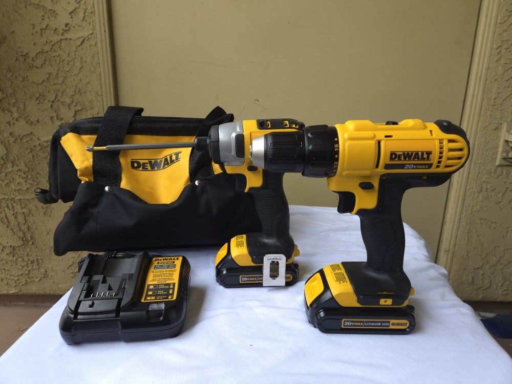 DEWALT 2-Tool 20-Volt Max Power Tool Combo Kit with Soft Case (2-Batteries and charger Included)