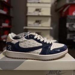 Size 8.5 Pretty Blue Ahh Khaki Travis Scottssss Nike Off White Colllaaabbssss :3