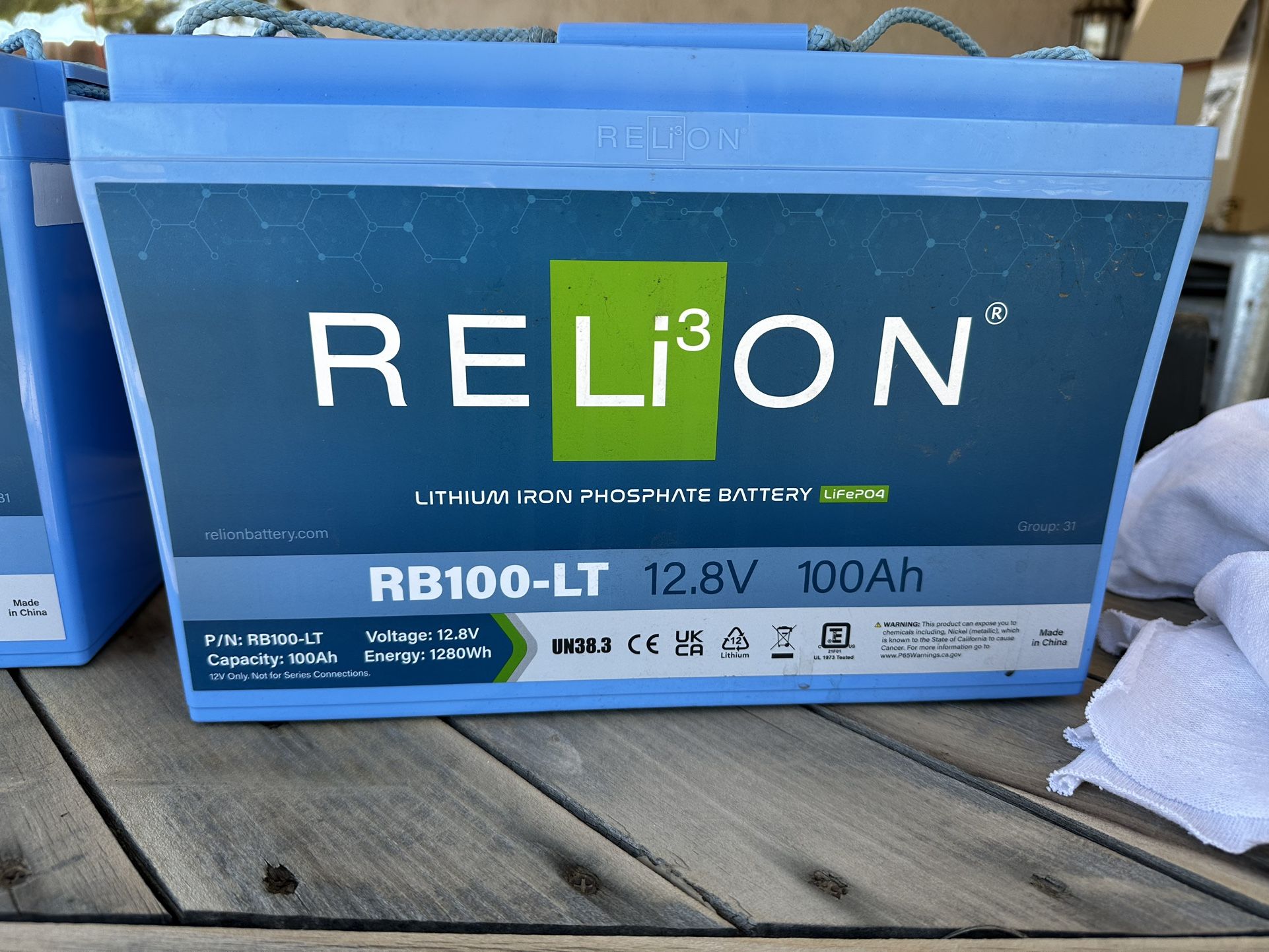 Re-Lion lithium Batteries (USED) 100Amp