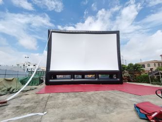 Movie Screen With Projector And Sound System