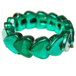 Saint patty's day  Green heart bracelet.