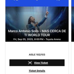 Marco Antonio Solís 9-5-25 @ 8 Pm. Sold Out
