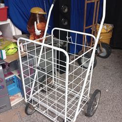 Folding Groceries Cart Food Cart Laundry Cart Basket 