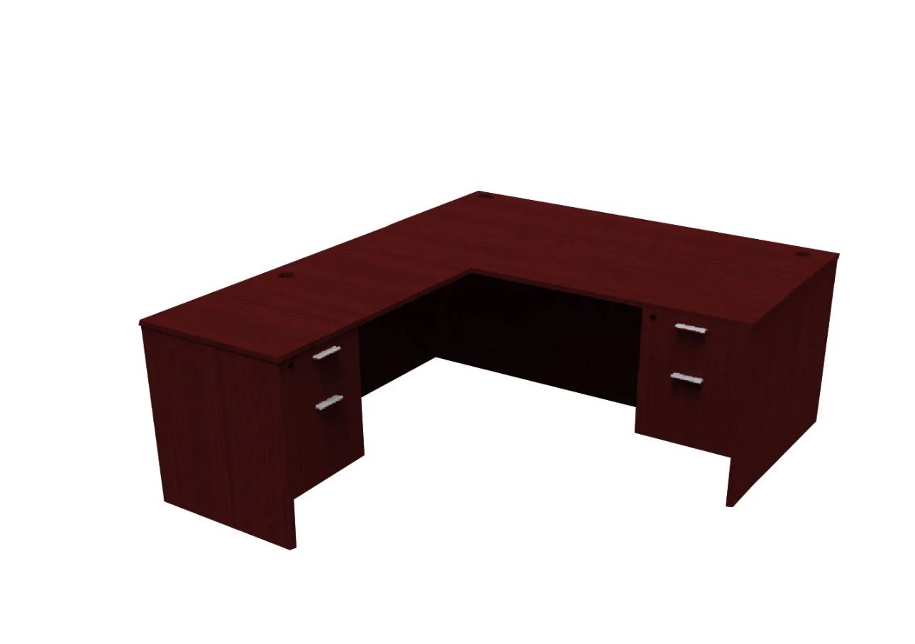 Tiger Mahogany Executive L-Shaped Desk