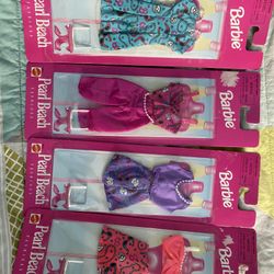 Brand New Barbie Complete Set Of 4 Pearl Beach Outfits