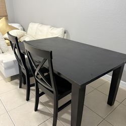 Pier 1 Solid Wood Dining Table + 2 Chairs $120 OBO 