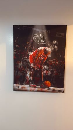 Michael Jordan Painting On A Canvas With Motivation Words
