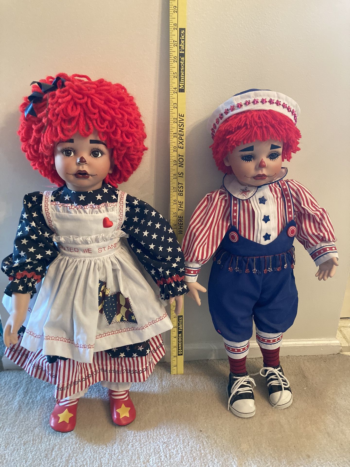 Collectible Kelly RuBert Dolls: Rag Time Matthew and Molly 24” Set By Paradise Galleries