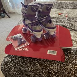 SULIFEEL Roller Skates for Girls with Light up Wheels and Colorful Ripple 4 Sizes Adjustable Skates for Toddler Kids and Youth New