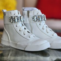 Women's Shoes, White Sneakers, Karl Lagerfeld Shoes, High Top Sneaker, White Boots Brand New