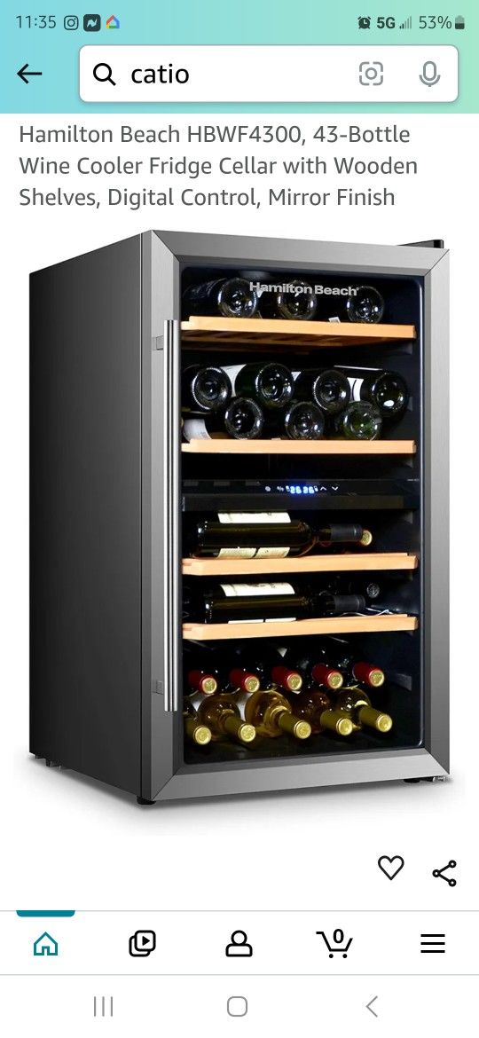 Hamilton Beach HBWF4300, 43-Bottle Wine Cooler Fridge