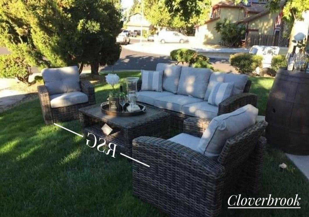 Outdoor, Garden, Patio Furniture Conversation Set; Sofa, Coffee Table, 2 Chairs ❤️No Needed Credit Check 💛 $39 Down Payment with Financing2102
