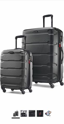 Samsonite Omni PC Hardside Expandable Luggage with Spinner Wheels, Black, 2-Piece Set (20/28)