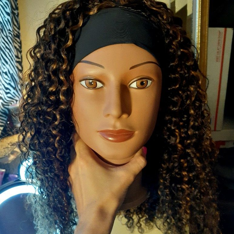 Lovely Hair Headband Wig ( Honey blond / Brown )human Hair