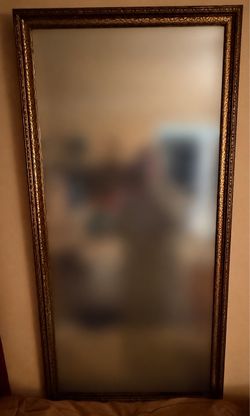 Large Floor Mirror with Gold Ornate Frame