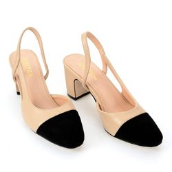 Omtex Women's Shallow Mouth Pointed Toe High Heeled Pumps Shoes Chunky Heel