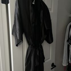 Black Satin Victoria's Secret Robe Size Small/ Medium 